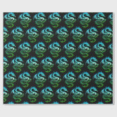Green Metallic Dragon Cadeaupapier (Vlak)