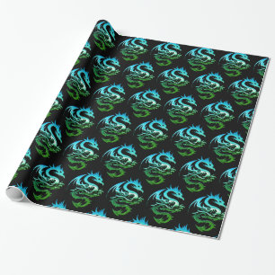 Green Metallic Dragon Cadeaupapier