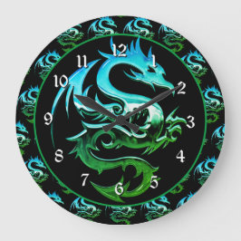 Green Metallic Dragon Grote Klok