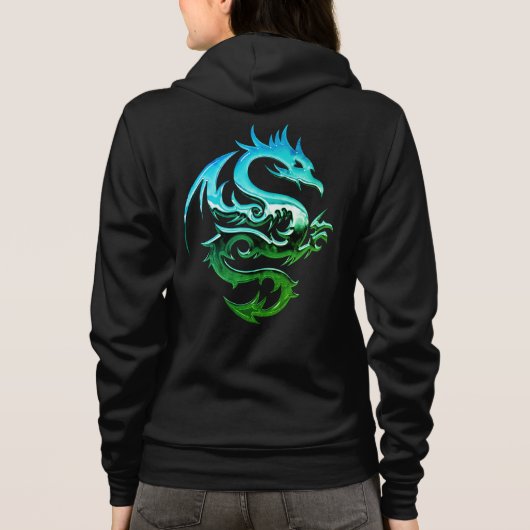 Green Metallic Dragon Hoodie (Achterkant)
