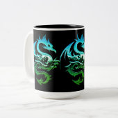 Green Metallic Dragon Tweekleurige Koffiemok (Voorkant links)