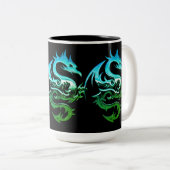Green Metallic Dragon Tweekleurige Koffiemok (Voorkant rechts)