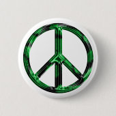 Green Metallic Peace Button (Voorkant)