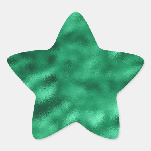 Green Metallic Satin Star Elegant Kerstmis Ster Sticker (Voorkant)