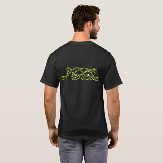 Green Metallic Viking Snakes Tshirt (Achterkant volledig)