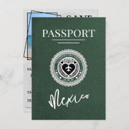 Green Mexico Passport Bewaar de datum Save The Date