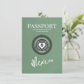 Green Mexico Passport Bewaar de datum Save The Date (Staand voorkant)