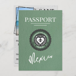 Green Mexico Passport Bewaar de datum Save The Date