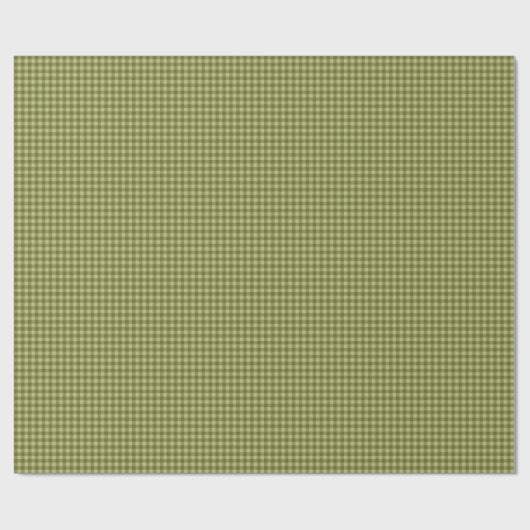 Green micro gingham plaid pattern gift wrap cadeaupapier (Vlak)
