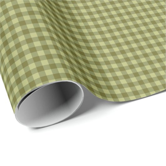 Green micro gingham plaid pattern gift wrap cadeaupapier (Rol Hoek)