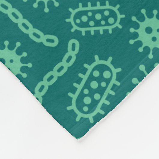 Green Microbes Patroon Fleece Deken (Hoek)