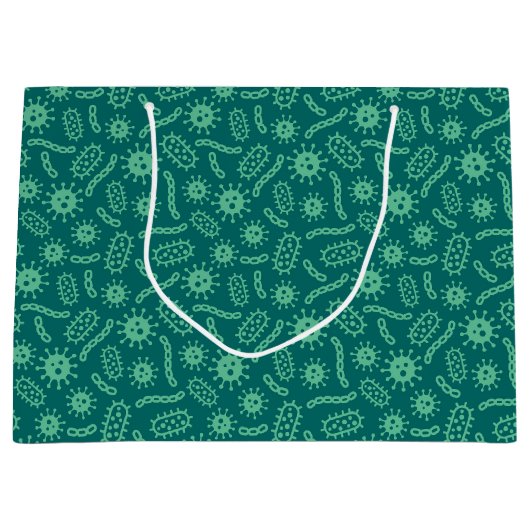 Green Microbes Patroon Groot Cadeauzakje (Voorkant)