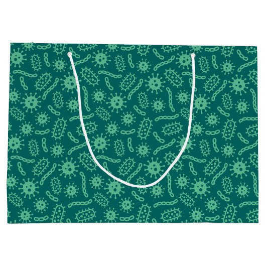Green Microbes Patroon Groot Cadeauzakje (Achterkant)