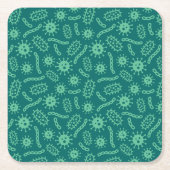 Green Microbes Patroon Kartonnen Onderzetters (Voorkant)