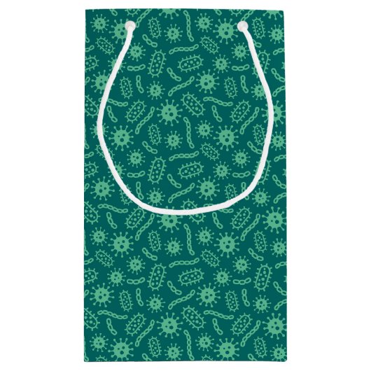 Green Microbes Patroon Klein Cadeauzakje (Achterkant)