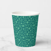 Green Microbes Patroon Papieren Bekers (Voorkant)