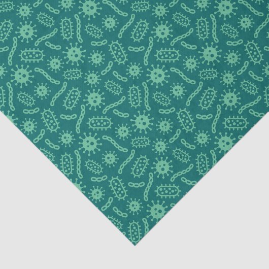 Green Microbes Patroon Tissuepapier (Detail)