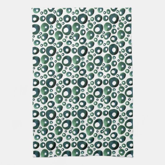 Green Mid Century Atomic Pattern Kitchen Theedoek (Verticaal)