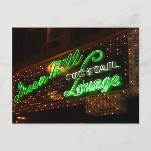 Green Mill, Chicago,  Neon Sign Briefkaart (Voorkant)