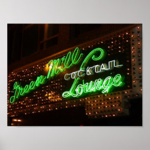 Green Mill, Chicago,  Neon Sign Poster