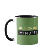 Green Millionaire Mindset Black & Gold Lettering