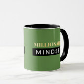 Green Millionaire Mindset Black & Gold Lettering Mok (Voorkant rechts)