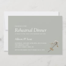 Green Minimal Hand Press Floral Rehearsal Dinner I