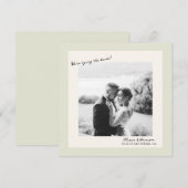 Green Minimal Photo Wedding Save the Date Kaart (Voorkant / Achterkant)