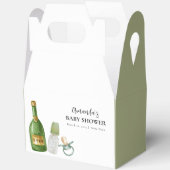 Green Minimal Poppin Champagne Bottles Baby shower Bedankdoosjes (Open)