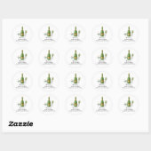 Green Minimal Poppin Champagne Bottles Baby shower Ronde Sticker (Vel)