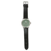 Green minimal simple Monogram Couple names Horloge (Vlak)