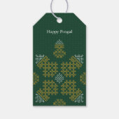 Green Minimal Tamil Kolam Pongal Cadeaulabel (Voorkant)