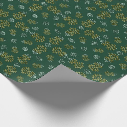 Green Minimal Tamil Kolam Pongal Design Cadeaupapier (Hoek)