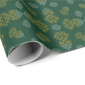 Green Minimal Tamil Kolam Pongal Design Cadeaupapier (Rol Hoek)