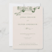 Green Minimal Wedding Invitation 2025 Kaart (Voorkant)