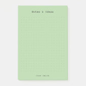 Green minimalist and personalized retro aesthetic  post-it® notes (Voorkant)