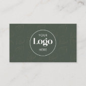 Green Minimalist Botanical Custom Logo QR Code Visitekaartje (Voorkant)