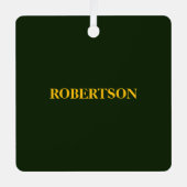 Green minimalist custom name  metalen ornament (Voorkant)