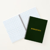 Green minimalist custom name  notitieboek (Binnen)