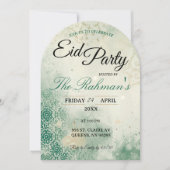 Green Minimalist elegant Eid Party Invitation Card Kaart (Voorkant)