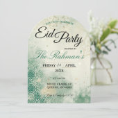 Green Minimalist elegant Eid Party Invitation Card Kaart (Staand voorkant)