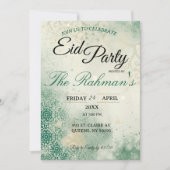 Green Minimalist  elegant Eid Party Invitation  Kaart (Voorkant)