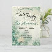 Green Minimalist  elegant Eid Party Invitation  Kaart (Staand voorkant)