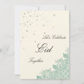 Green Minimalist  elegant Eid Party Invitation  Kaart (Achterkant)