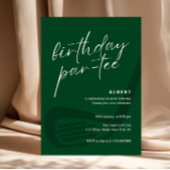 Green Minimalist Golf Birthday Partee Kaart