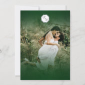Green Minimalist Handwritten Wedding Imitation Kaart (Achterkant)