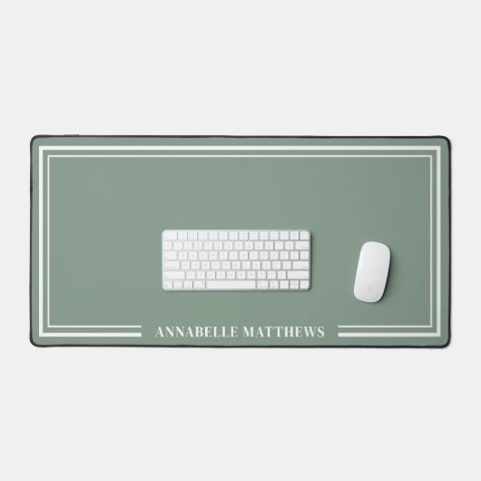 Green Minimalist Monogram Bureaumat (Keyboard & Muis)