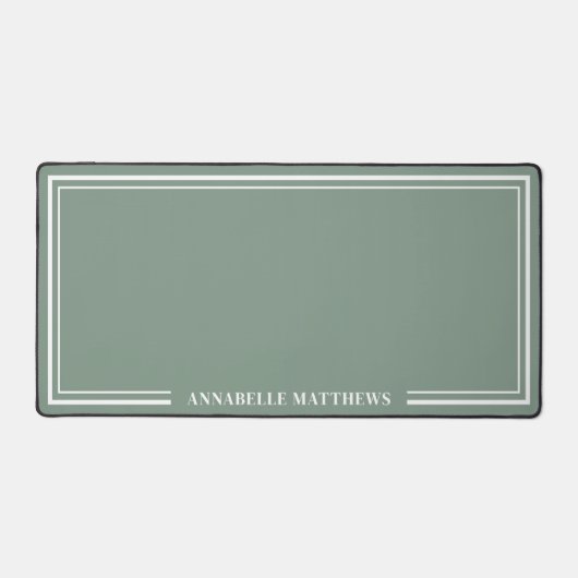 Green Minimalist Monogram Bureaumat (Voorkant)