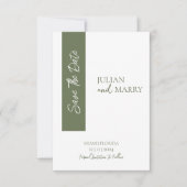 GREEN Minimalist Save The Date (Voorkant)