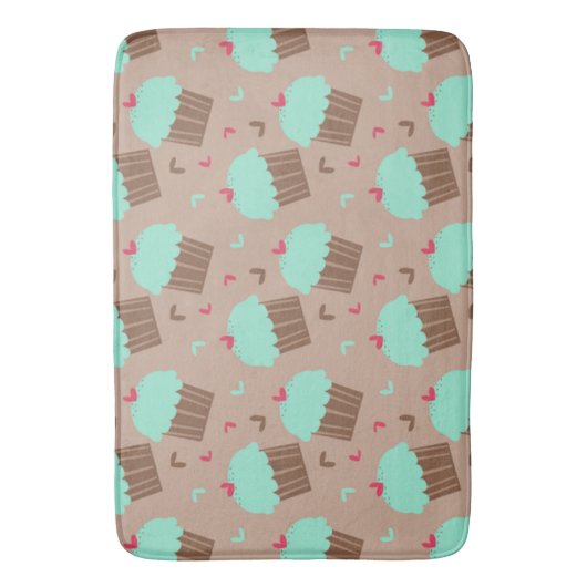 Green Mint Cupcake Badmat (Voorkant Verticaal)